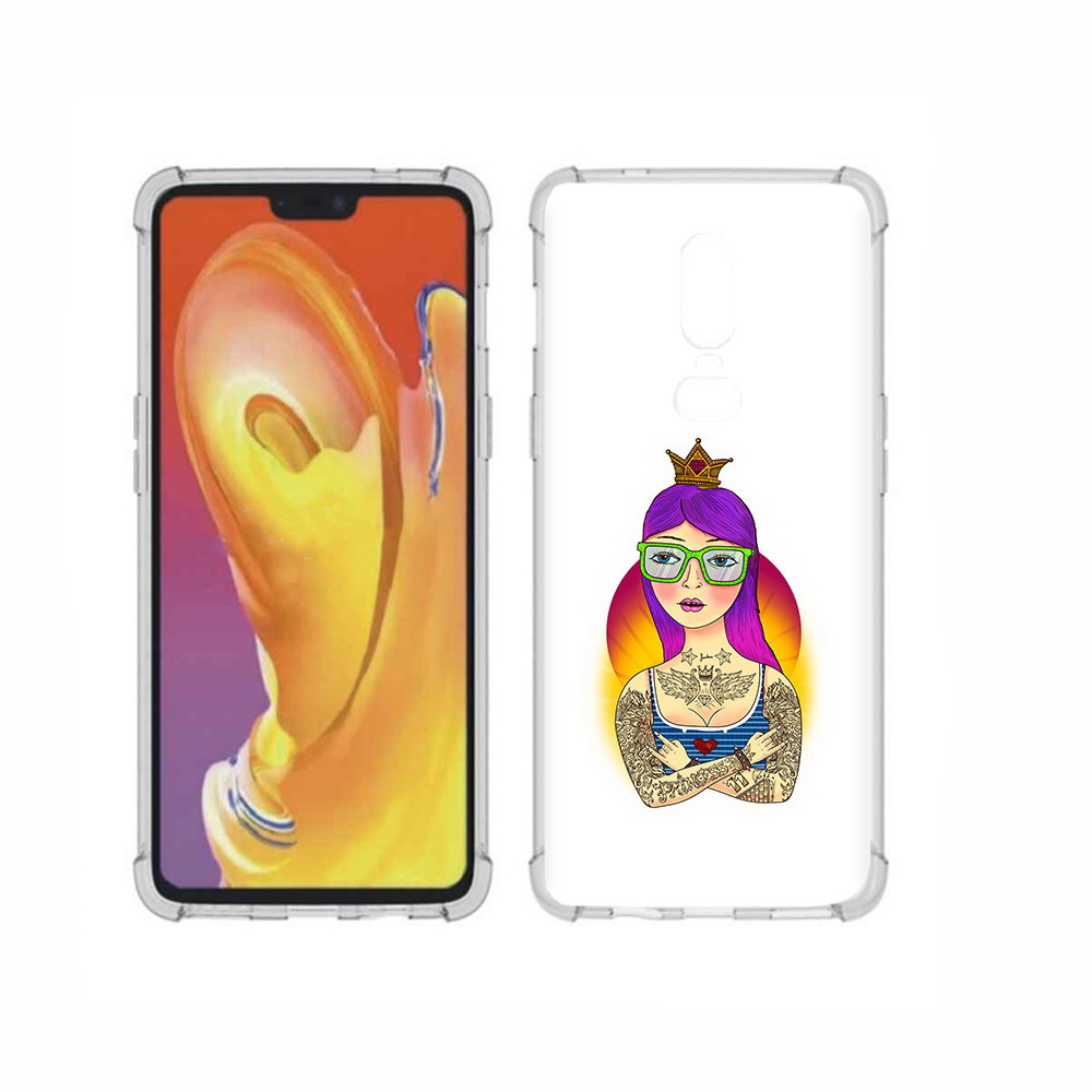 

Чехол MyPads Tocco для OnePlus 6 девушка в татуировках с короной, Прозрачный, Tocco