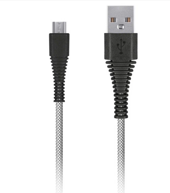 Кабель USB2.0 SmartBuy Сarbon, USB2.0 (A) - microUSB (B), прочный, 2A output, 2м, белый