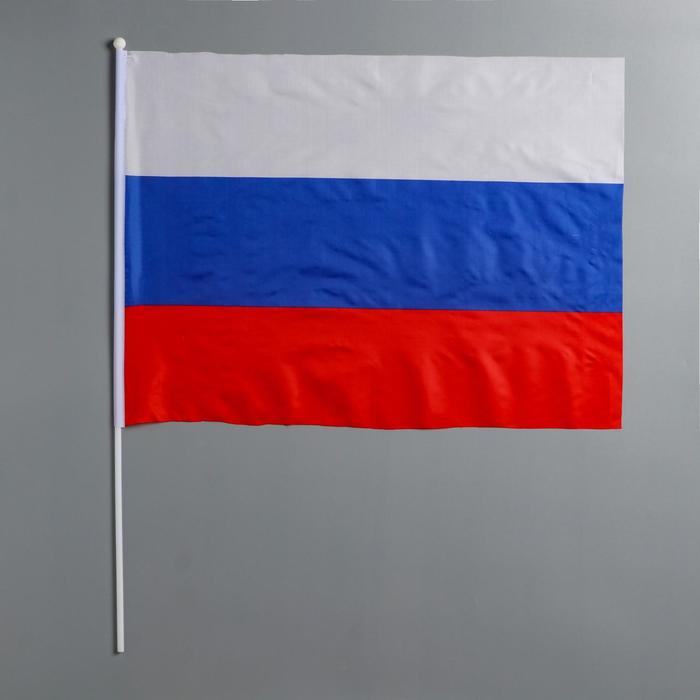 

Флаг России 40х60 см, шток 70см (12 шт)