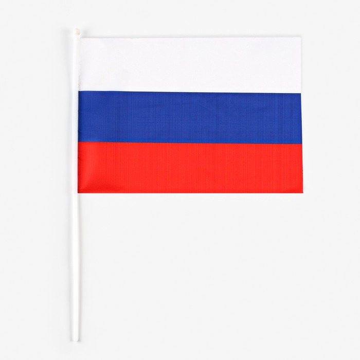 

Флаг России 30х45 см, шток 60 см, полиэстер (12 шт)