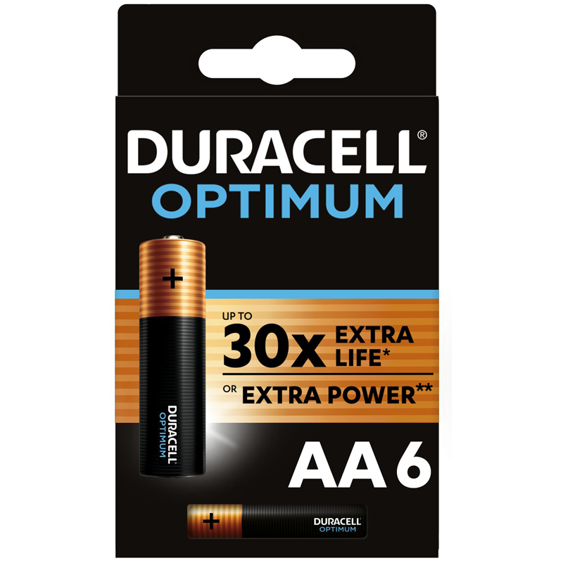 

Батарейка Duracell Optimum AA/LR06 (1.5 В) алкалиновая (блистер, 6шт.) (5000394158818)