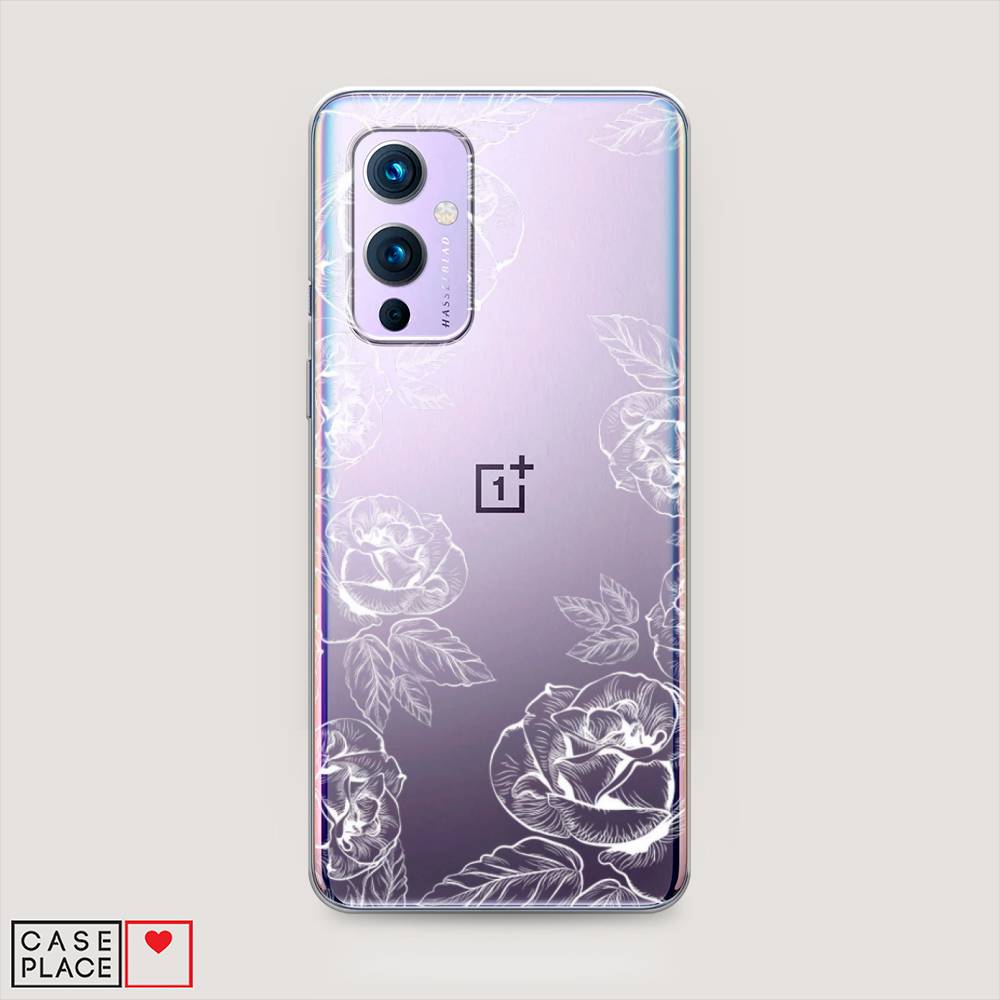 

Чехол на OnePlus 9 LE2113 "Розы графика", Черный;серый, 151450-2