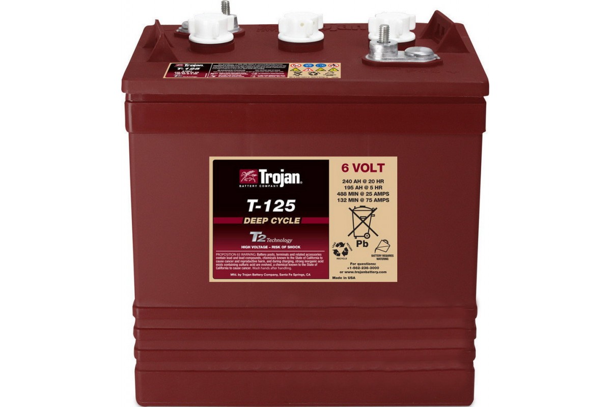 

Аккумулятор TROJAN T125 6V 240A (262х181х281)