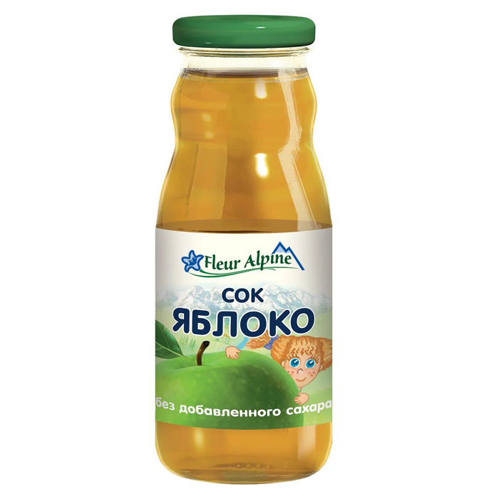 Сок Fleur Alpine Organic Яблоко с 4 месяцев 200 мл батончик детский fleur alpine органик овсяный с яблоком и абрикосом с 3 х лет 23 г