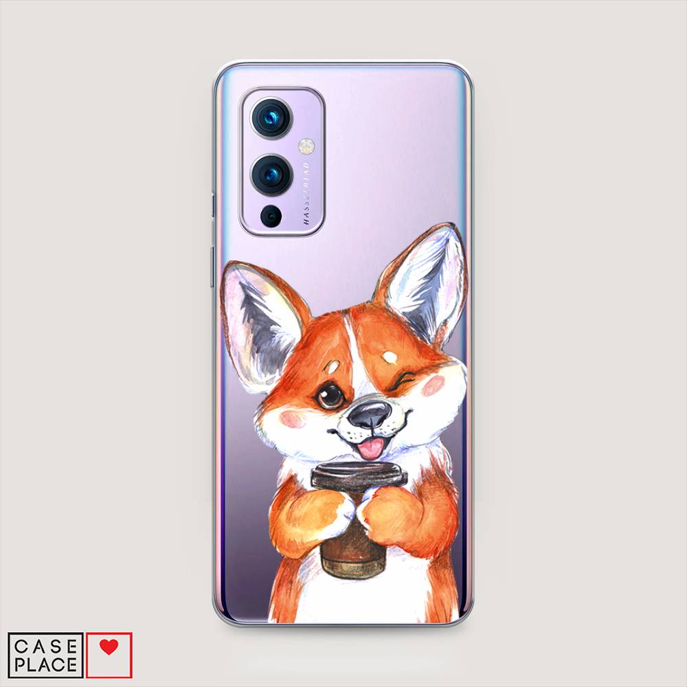 

Чехол на OnePlus 9 LE2113 "Корги с кофе", Оранжевый;белый, 151450-4