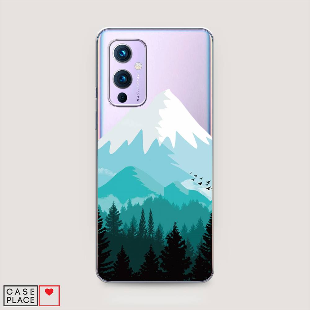 

Чехол на OnePlus 9 LE2113 "Синяя снежная гора", Белый;голубой, 151450-2