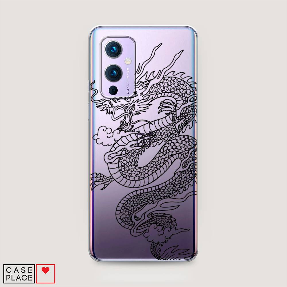 

Чехол на OnePlus 9 LE2113 "Большой китайский дракон", Черный;серый, 151450-1