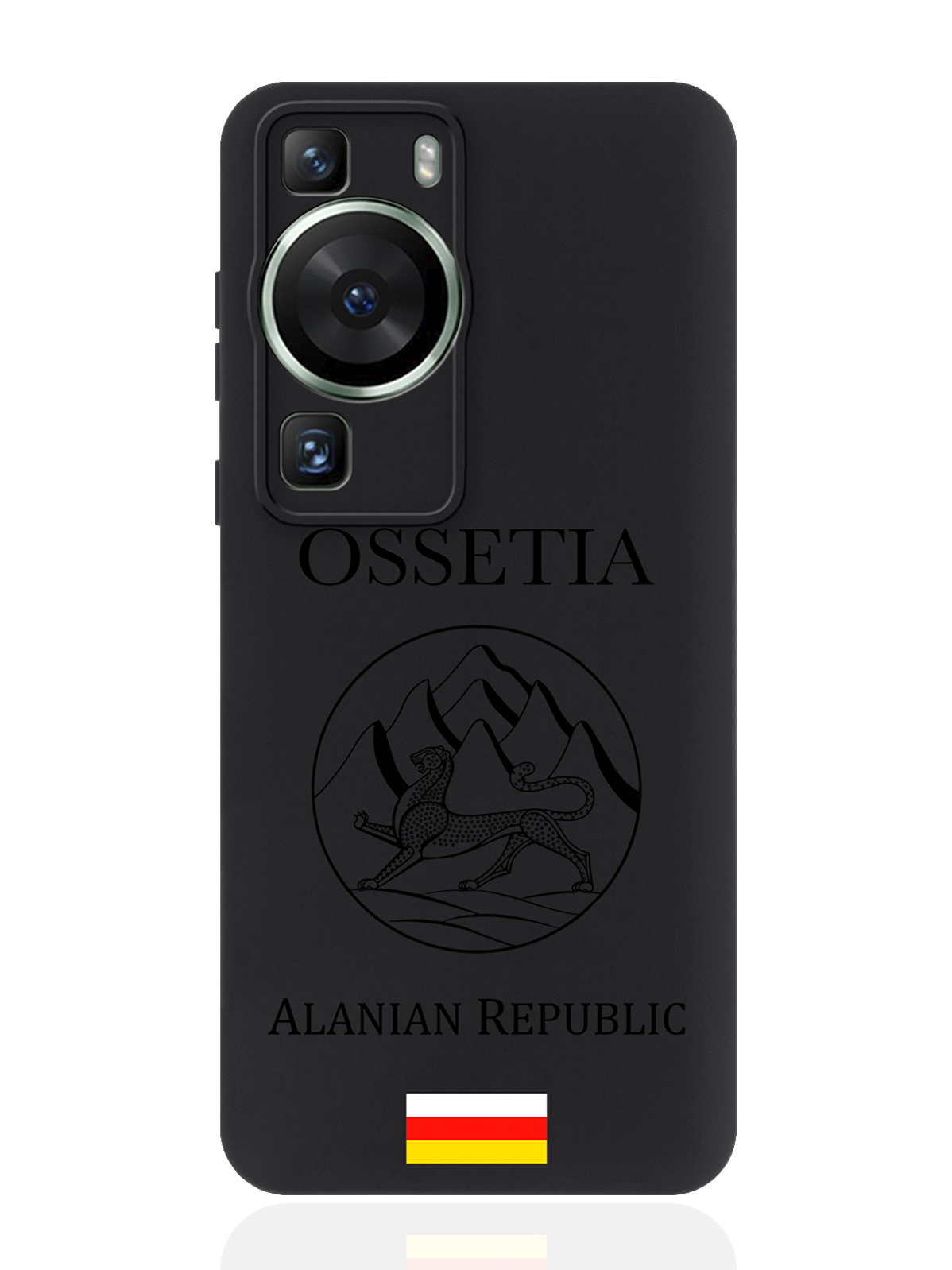 

Чехол для смартфона Huawei P60 черный силиконовый Черный лаковый Герб Северной Осетии, Huawei P60