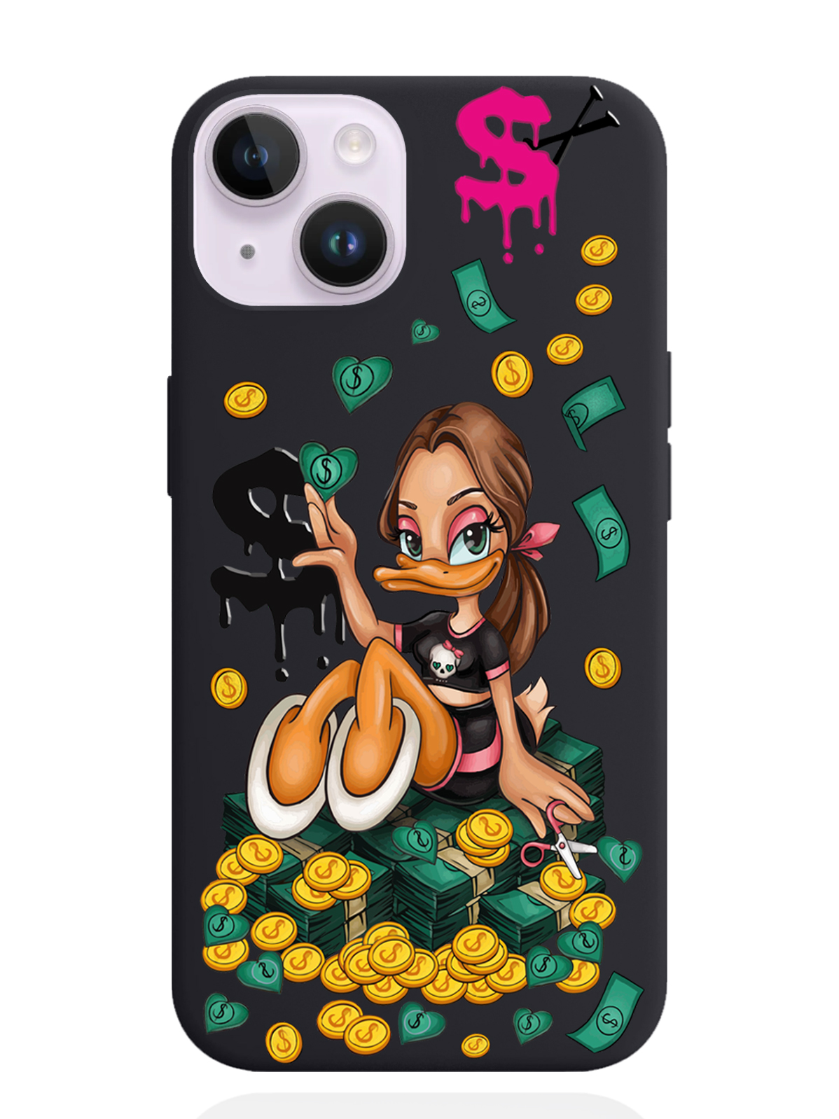 

Чехол MustHaveCase iPhone 14 Уточка Девочка, Черный;желтый;зеленый, iPhone 14 Уточка Девочка