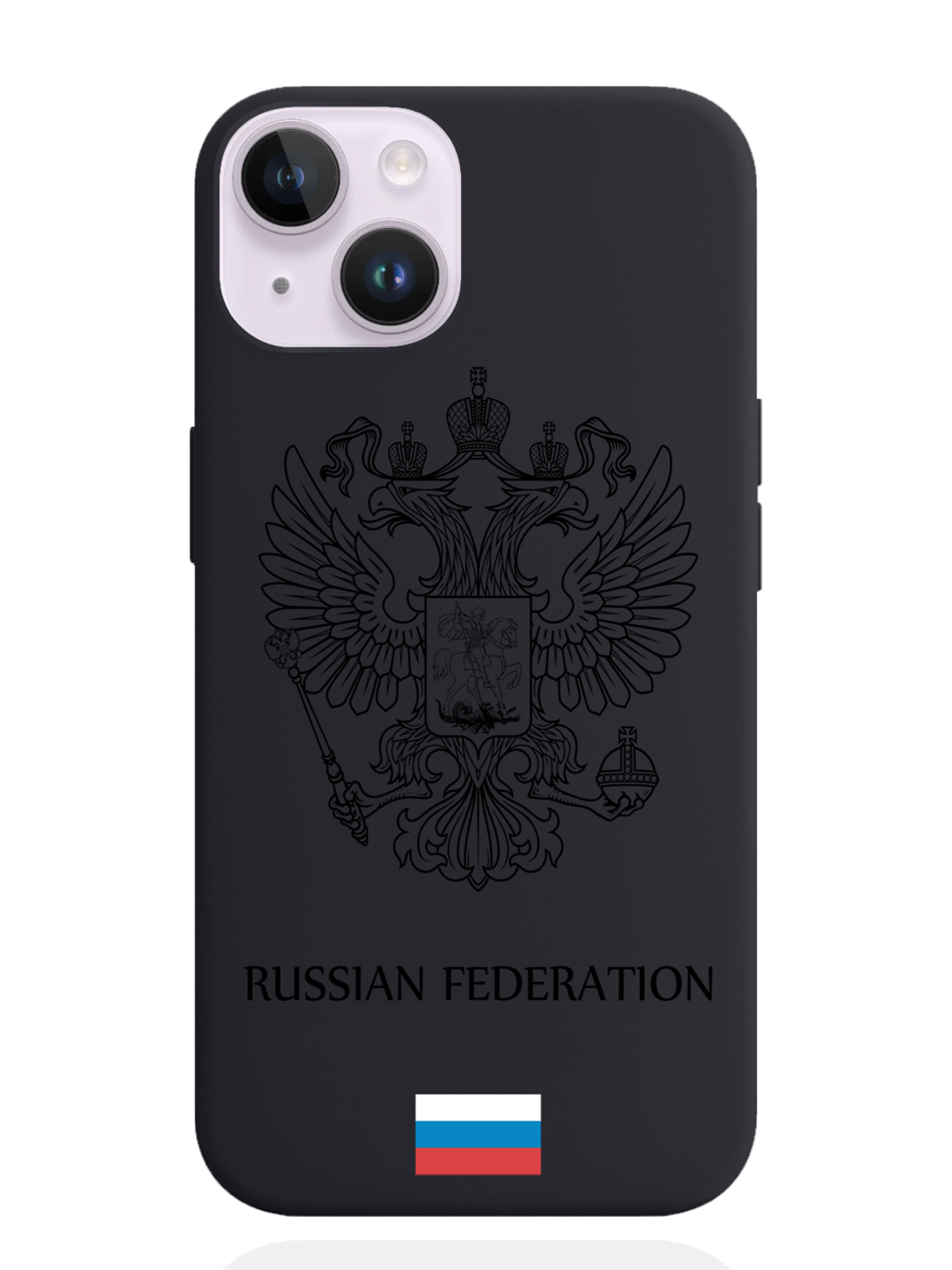 фото Чехол musthavecase iphone 14 черный лаковый герб россия