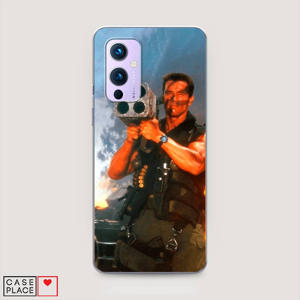 

Чехол на OnePlus 9 LE2113 "Арнольд Шварцнеггер с базукой", Голубой;коричневый, 151450-6