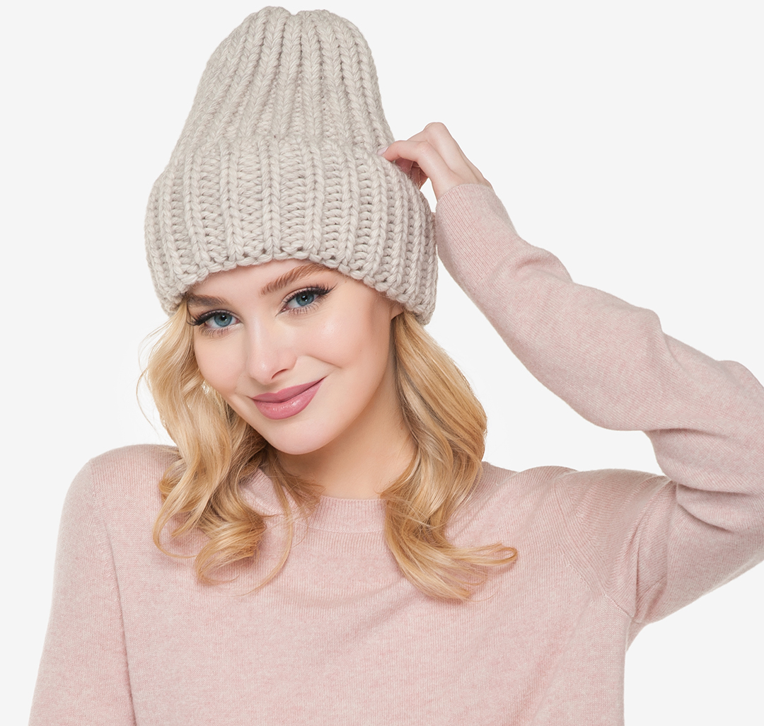 

Шапка бини женская Marmalato 1029-014 133176, светло-бежевый, 1029-014 133176