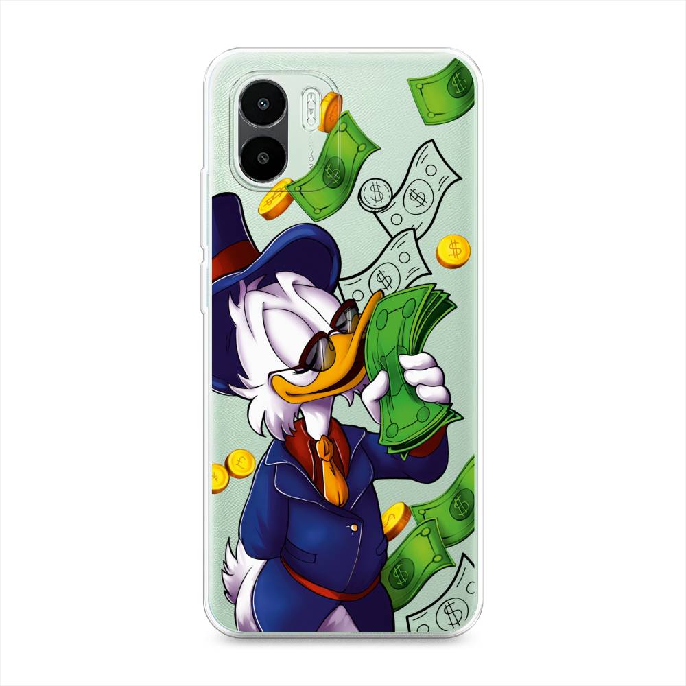 

Чехол на Xiaomi Redmi A1 "Scrooge McDuck with Money", Синий;зеленый;белый, 316350-6