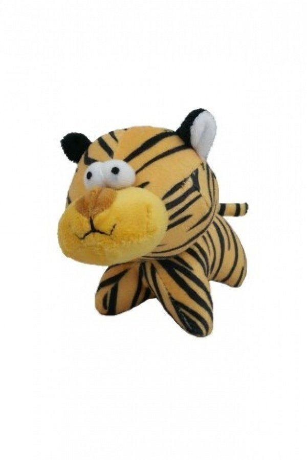 Плюшевая игрушка для собак Papillon глазастый тигр с пищалкой, 12 см