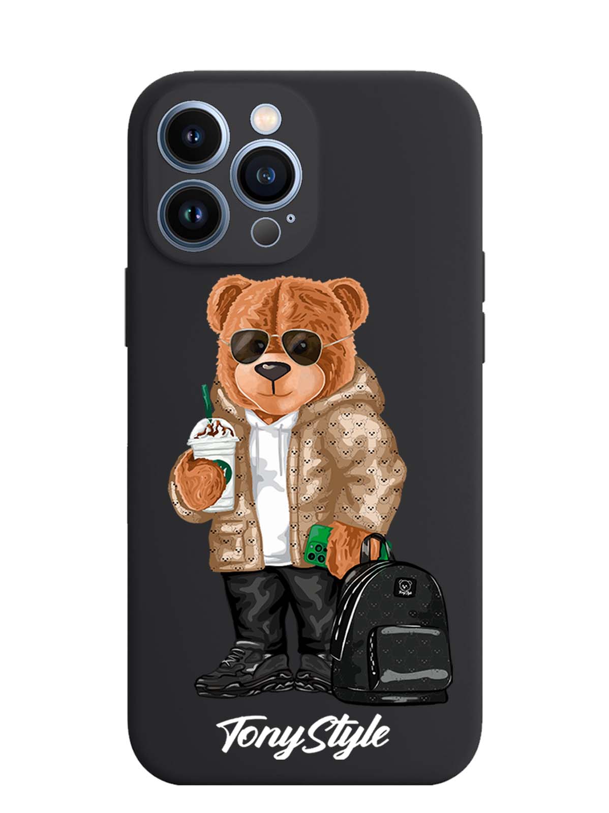 

Чехол Tony Style iPhone 13 Pro Max Tony Style в очках, Коричневый;черный;белый, iPhone 13 Pro Max Tony Style в очках