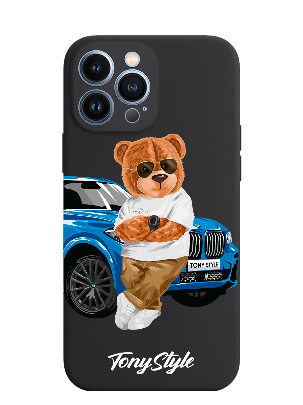 

Чехол Tony Style iPhone 13 Pro Max Tony Style с машиной, Голубой;коричневый;белый, iPhone 13 Pro Max Tony Style с машиной