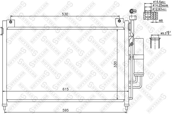 

STELLOX 10-45730-SX_радиатор кондиционера!\ Mazda 2 1.3i-1.5i 16V 07> 1шт