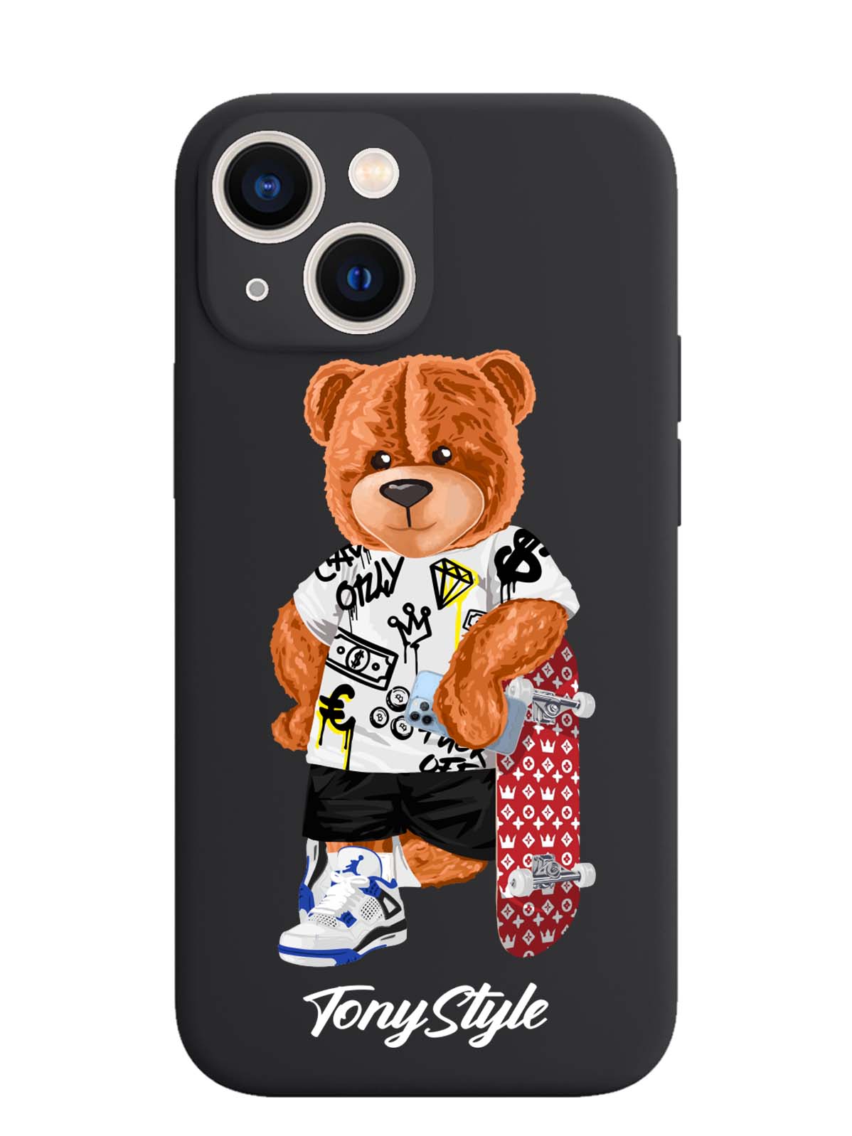 

Чехол Tony Style iPhone 13 Mini Tony Style со скейтом, Коричневый;черный;красный, iPhone 13 Mini Tony Style со скейтом