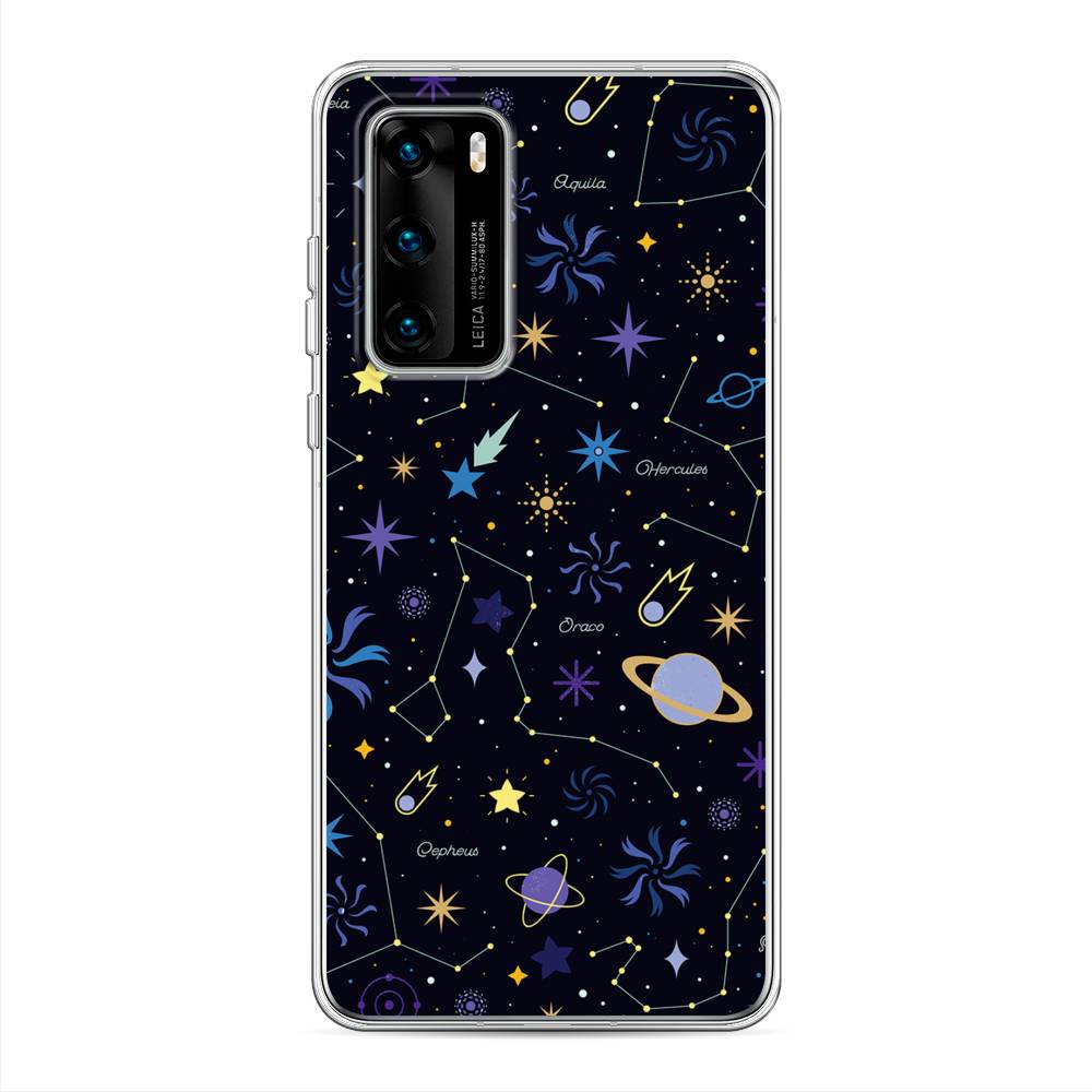 

Чехол на Huawei P40 "Цветной космос", Желтый, 610850-2