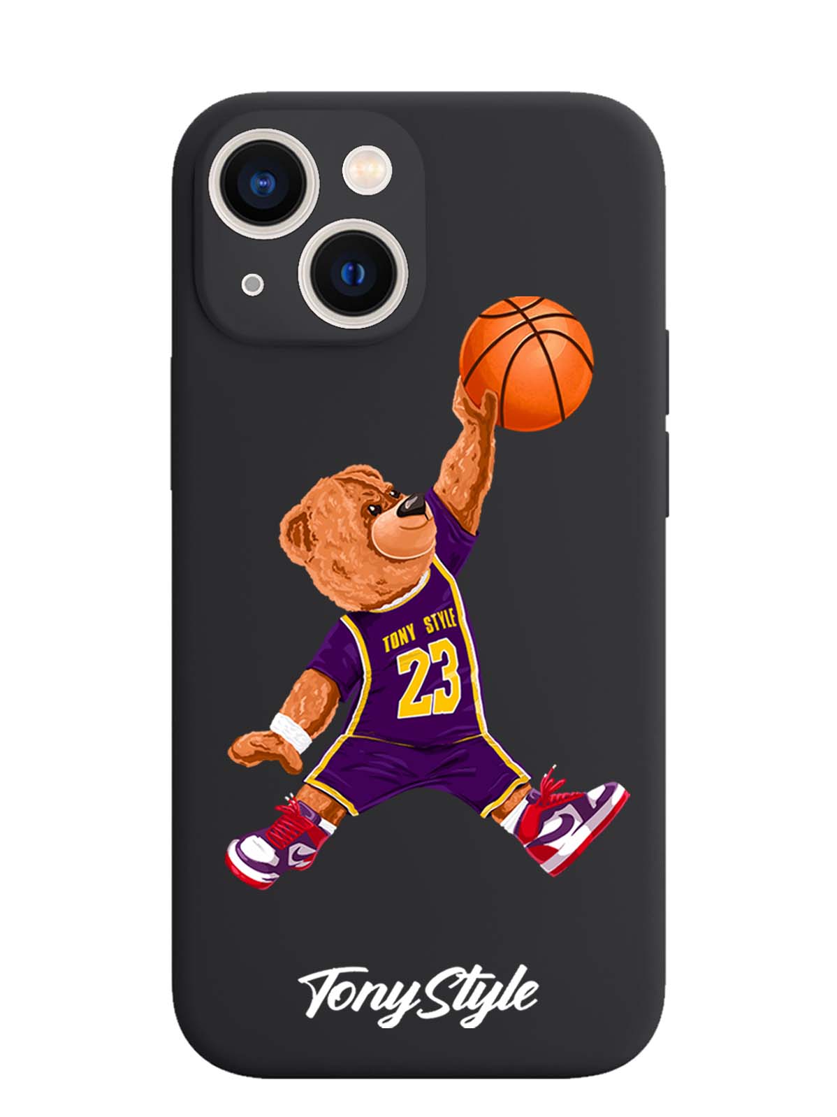 

Чехол Tony Style iPhone 13 Mini Tony Style баскетболист с мячом, Фиолетовый;коричневый;желтый;оранжевый, iPhone 13 Mini Tony Style Джордан Jordan