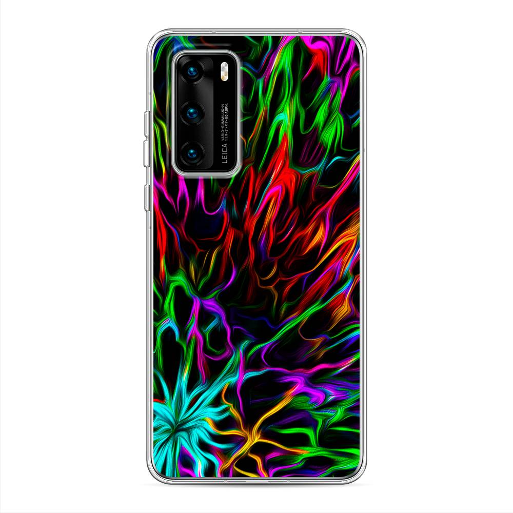 

Чехол на Huawei P40 "Разноцветные разводы", Голубой;зеленый;оранжевый, 610850-3