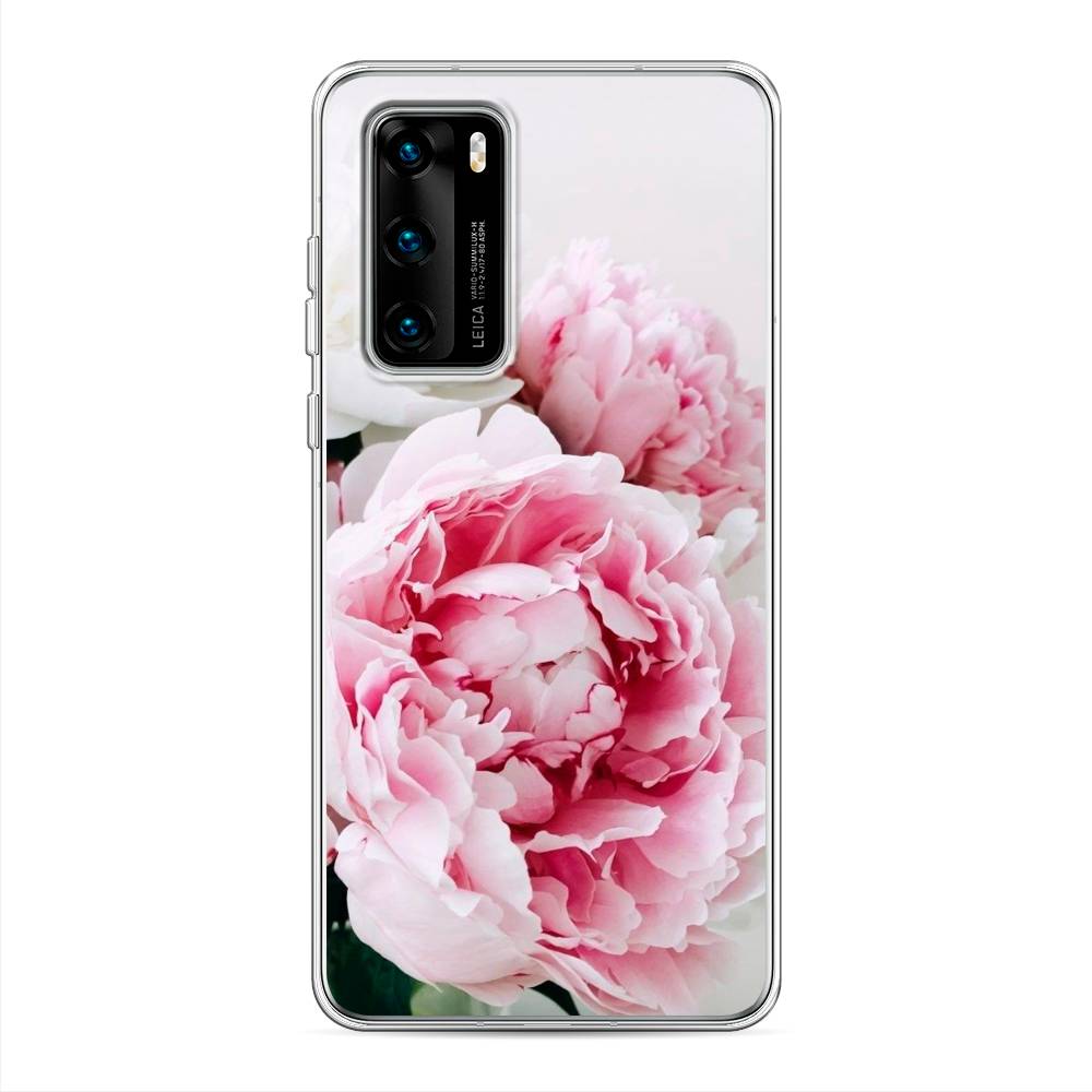 

Чехол на Huawei P40 "Розовые и белые пионы", Розовый;белый, 610850-2