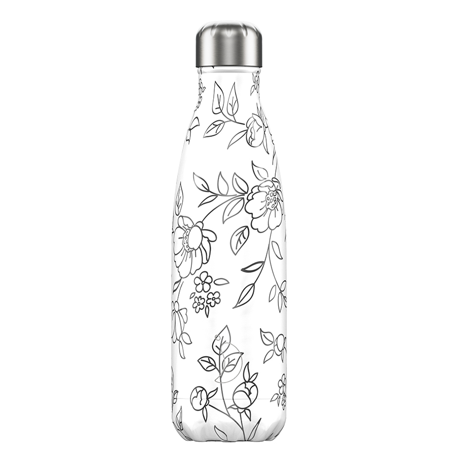 фото Термос chilly's bottles line drawing, flowers, 500 мл (b500ldflr)