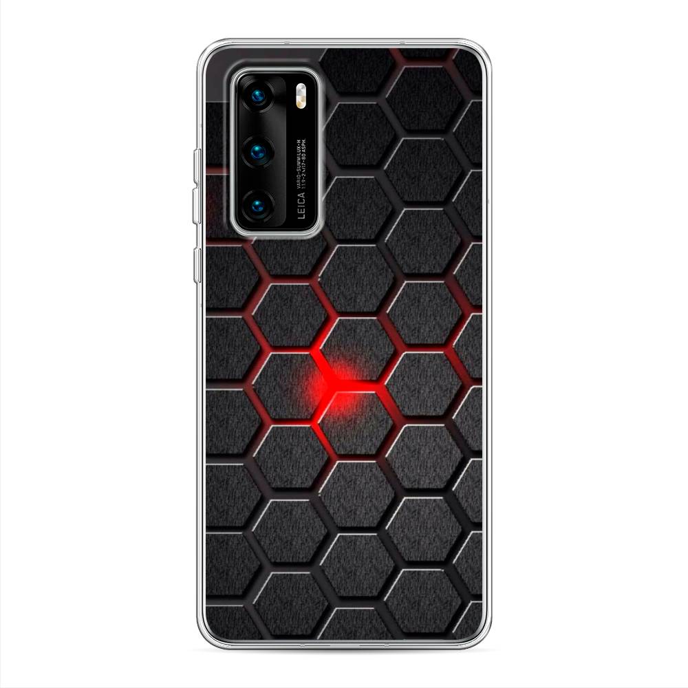 

Чехол на Huawei P40 "Соты красные", Красный;черный;серый, 610850-3