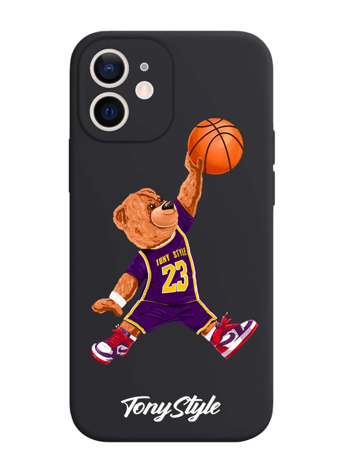 

Чехол Tony Style iPhone 12 Mini Tony Style баскетболист с мячом, Фиолетовый;коричневый;желтый;оранжевый, iPhone 12 Mini Tony Style Джордан Jordan