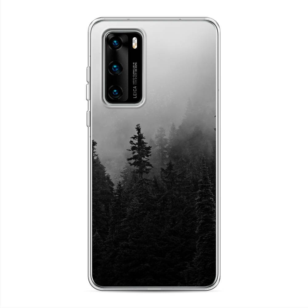 

Чехол на Huawei P40 "Туманный лес", Серый;черный, 610850-2