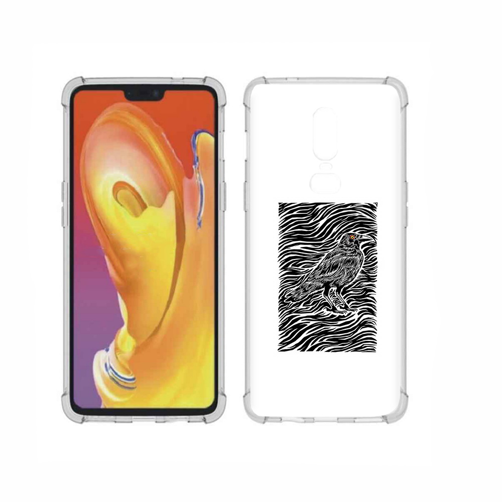 

Чехол MyPads Tocco для OnePlus 6 ворон в абстракции, Прозрачный, Tocco