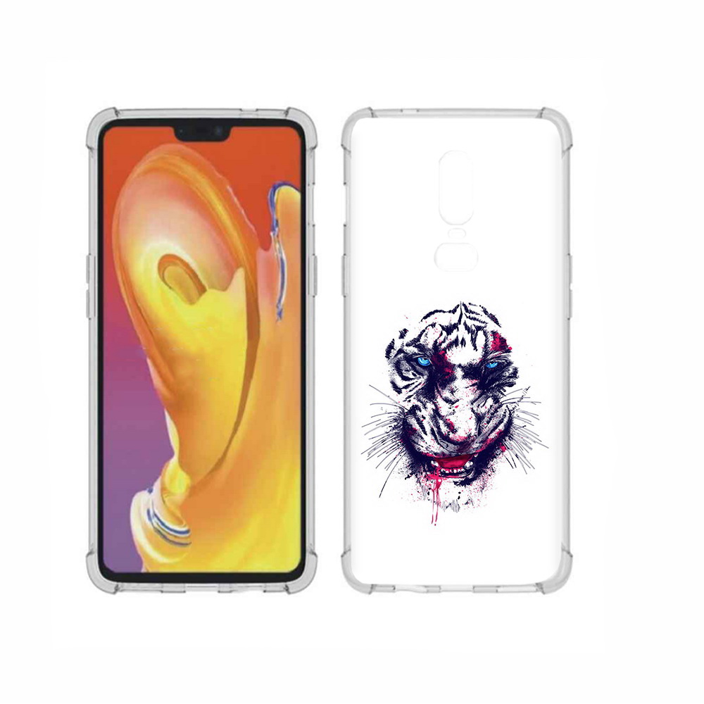 

Чехол MyPads Tocco для OnePlus 6 безумный тигр, Прозрачный, Tocco