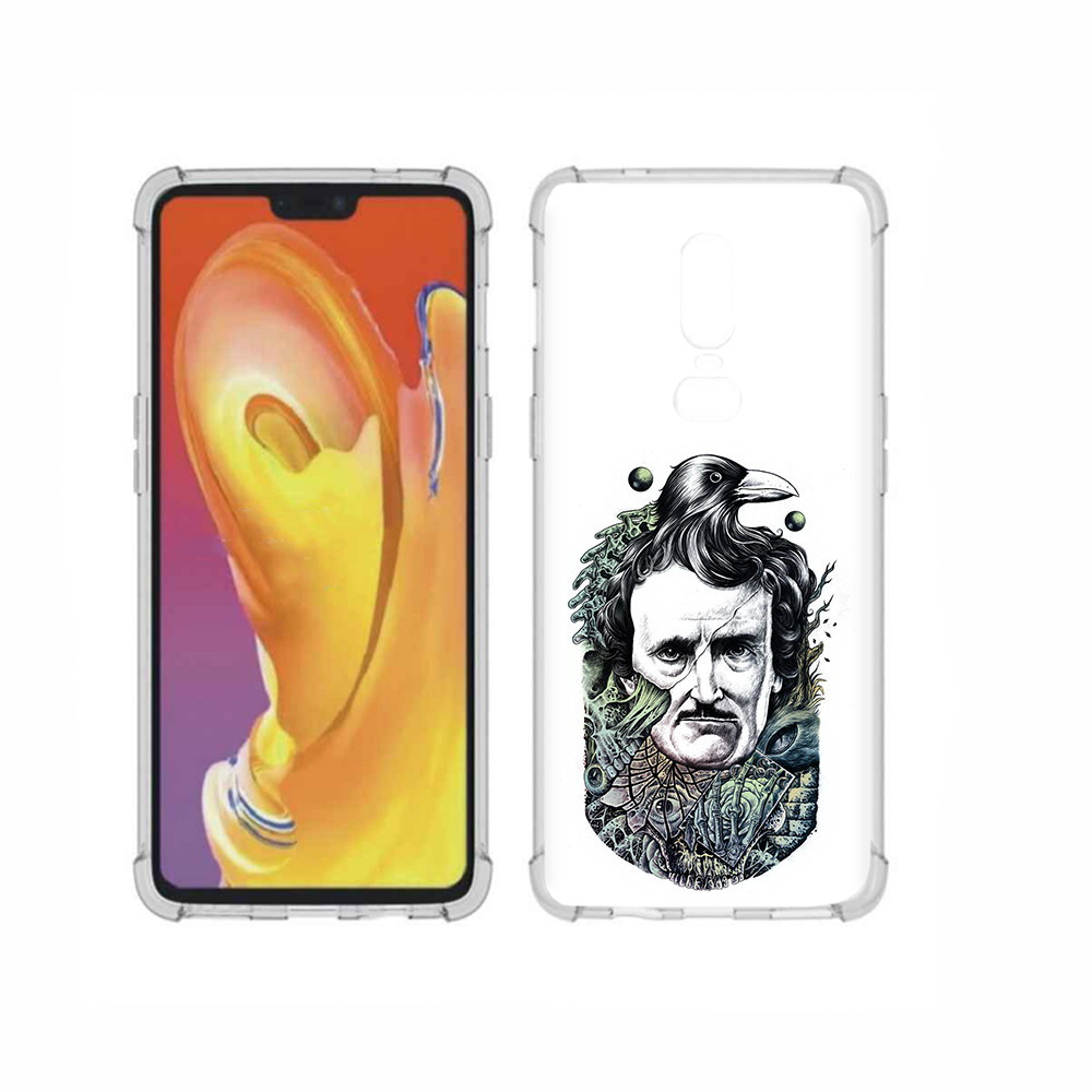 

Чехол MyPads Tocco для OnePlus 6 Эдгар Аллан с вороном, Прозрачный, Tocco