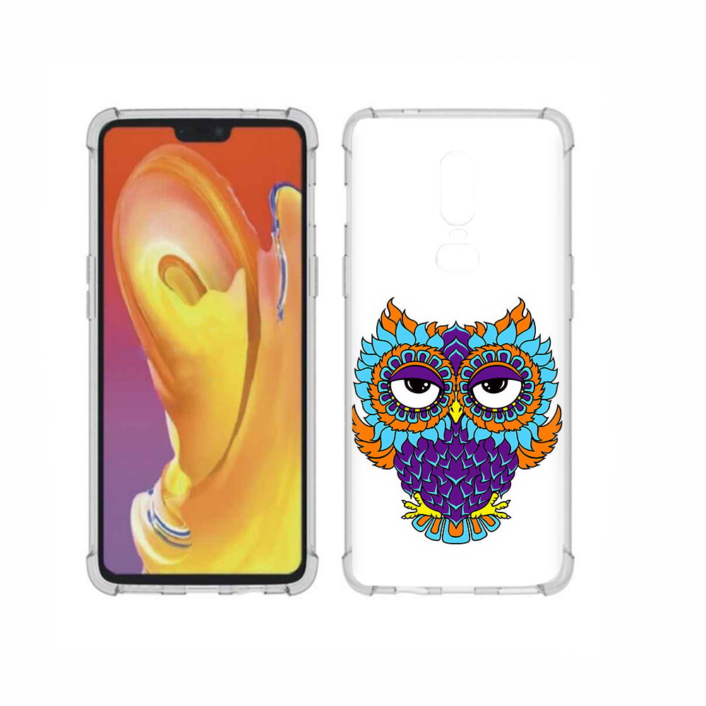 

Чехол MyPads Tocco для OnePlus 6 Цветная сова, Прозрачный, Tocco