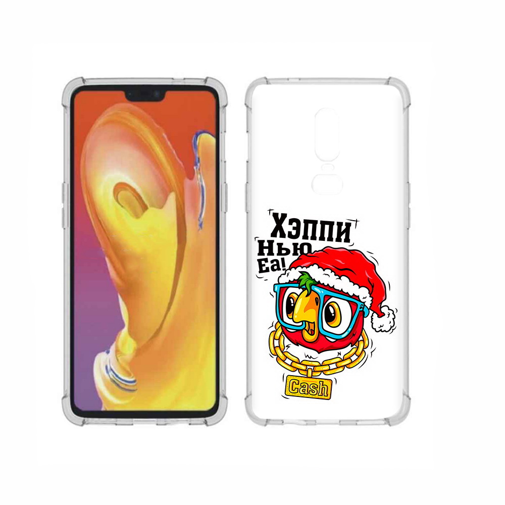 

Чехол MyPads Tocco для OnePlus 6 Хэппи нью еа, Прозрачный, Tocco