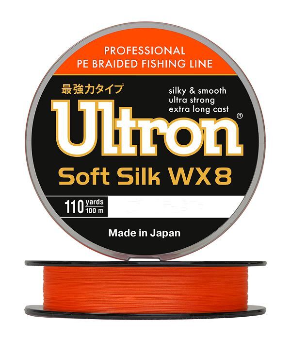 

Плетеный шнур для рыбалки ULTRON WX 8 Soft Silk (0.21 / 18 / 1.7), Оранжевый, WX 8 Soft Silk