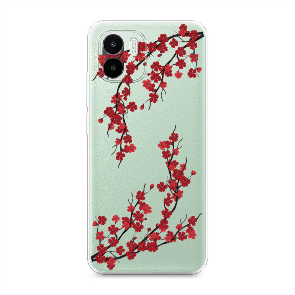 

Чехол на Xiaomi Redmi A1 "Красная сакура", Красный;черный, 316350-2