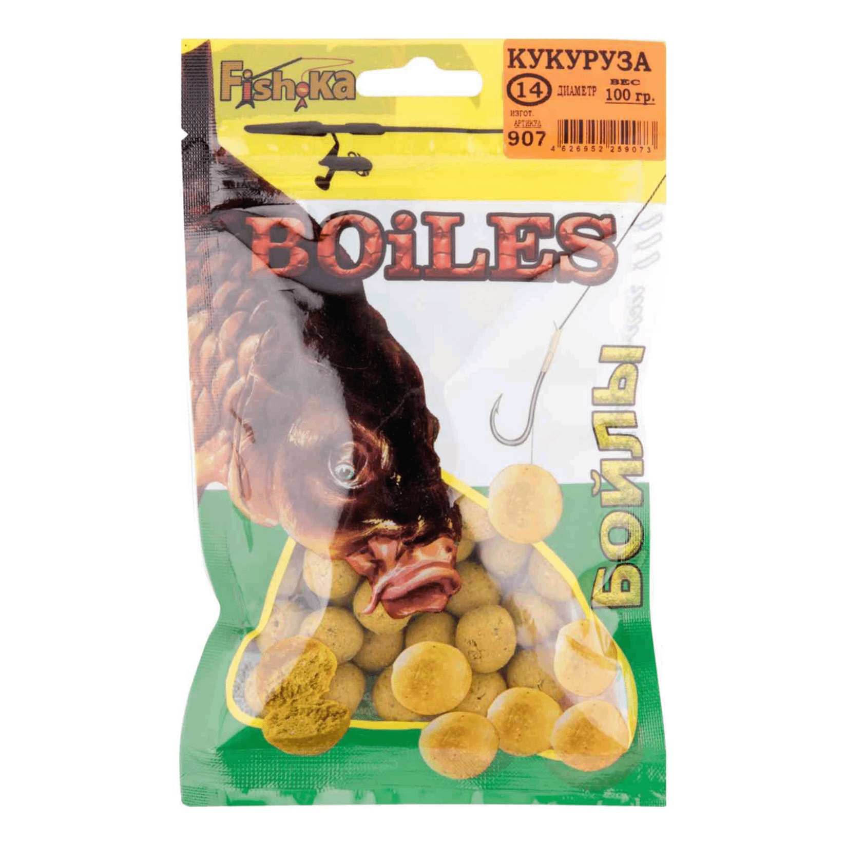 

Бойлы Fishka Кукуруза 14 мм 100 г