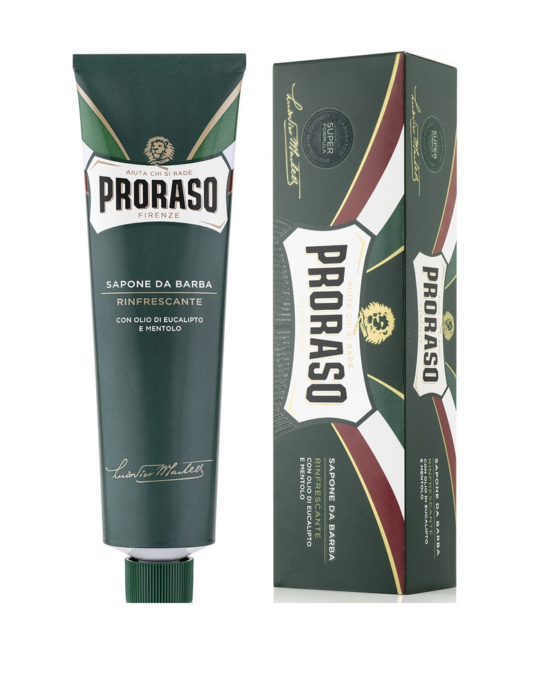 Освежающее мыло для бритья Proraso в тубе Эвкалипт Green Line Refreshing Soap, 150 мл