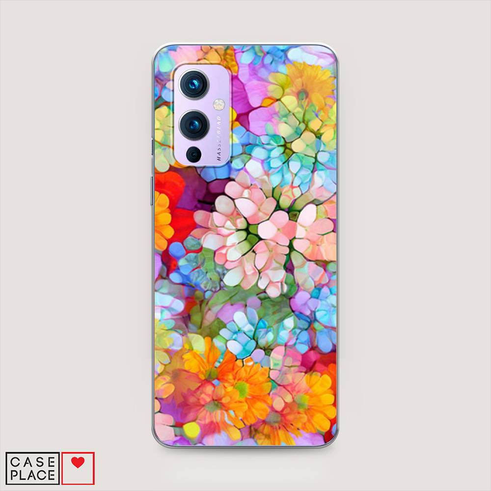 

Чехол на OnePlus 9 LE2113 "Цветы витраж", Оранжевый;розовый;голубой, 151450-3