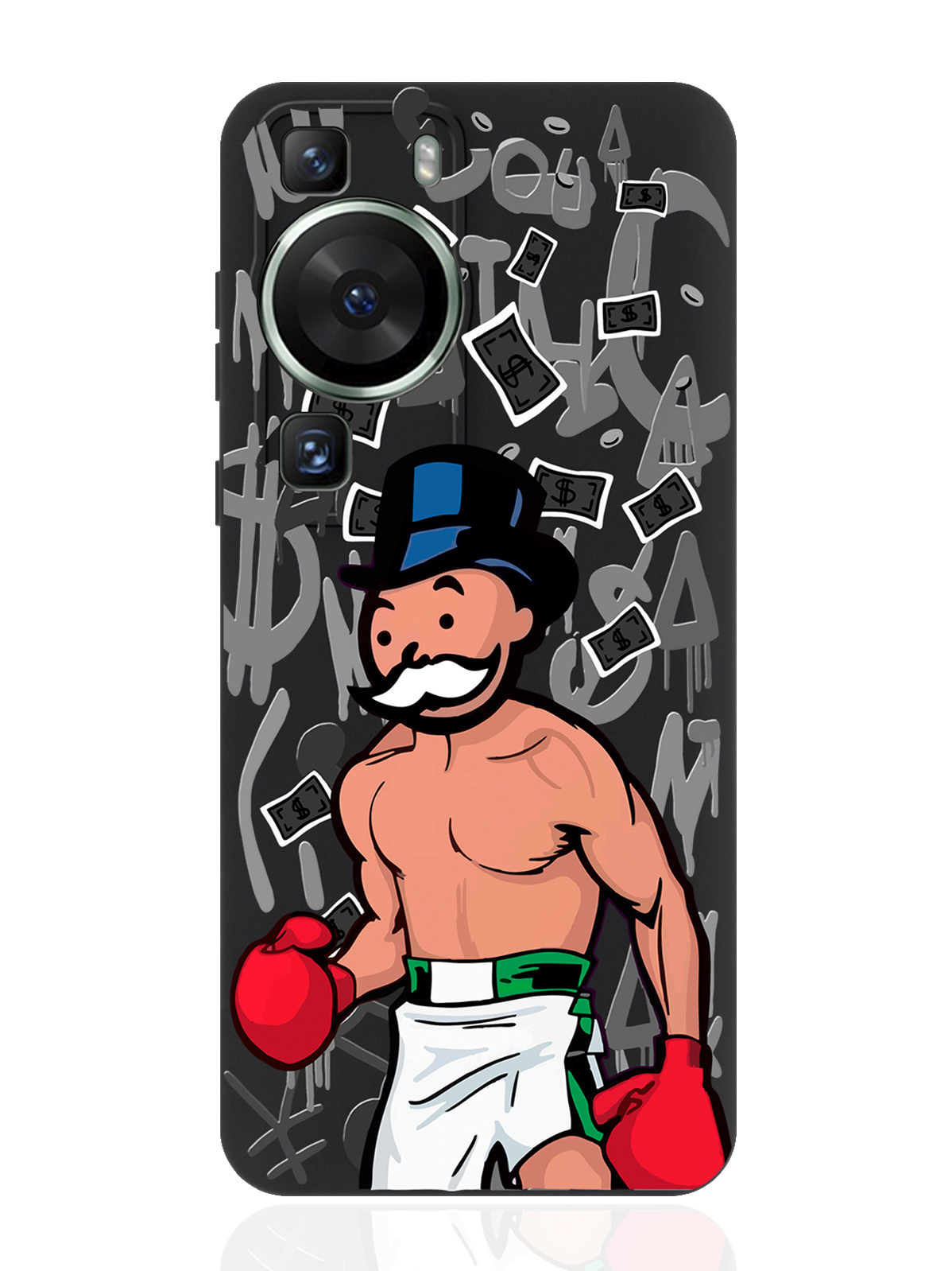 

Чехол для смартфона Huawei P60 черный силиконовый Monopoly Boxing/Монополия Боксер, Разноцветный, Huawei P60