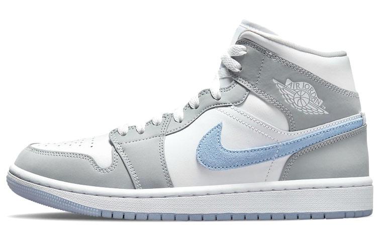 

Кеды унисекс Jordan Air Jordan 1 mid wolf grey dior серые 41 EU, Серый, Air Jordan 1 mid wolf grey dior