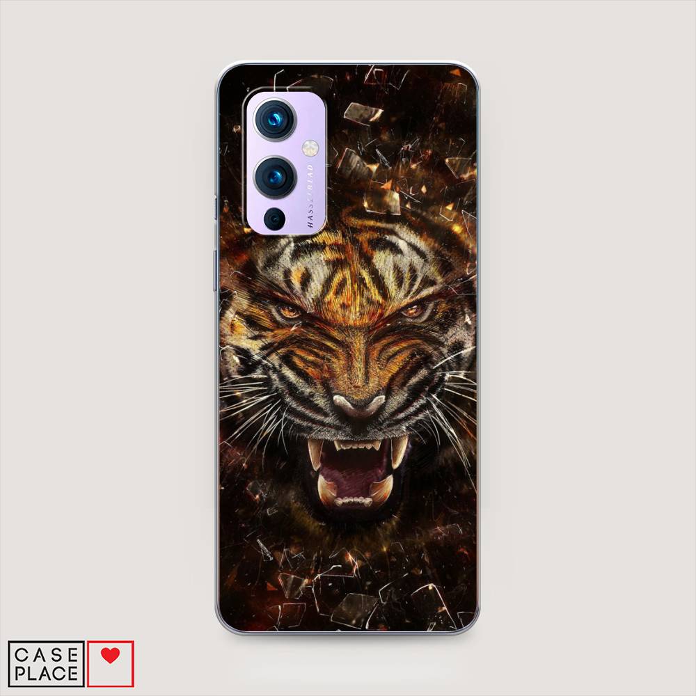 

Чехол на OnePlus 9 LE2113 "Тигр осколки", Оранжевый;серый;черный, 151450-1