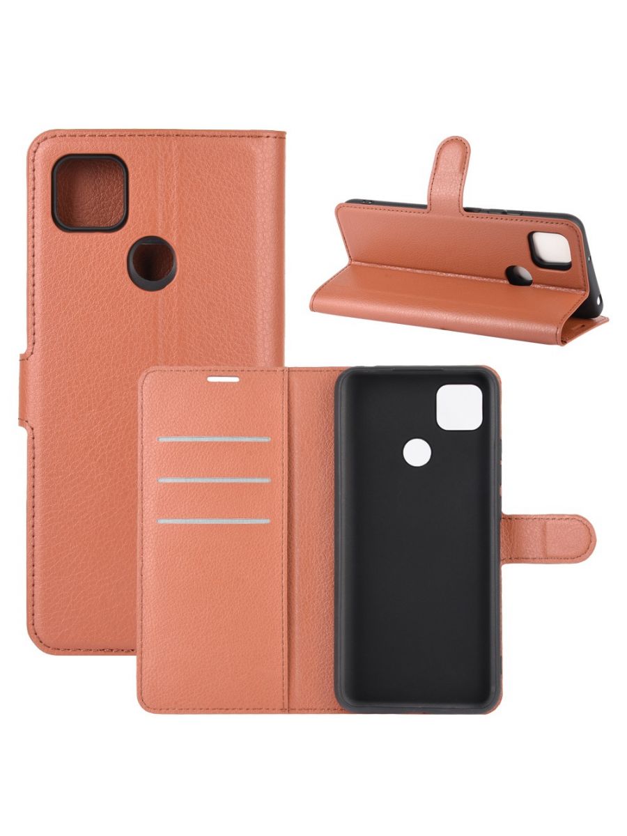 

Чехол Wallet для смартфона Xiaomi Redmi 9C коричневый