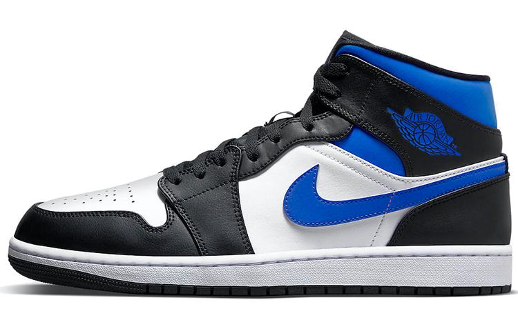 

Кеды унисекс Jordan Air Jordan 1 mid white royal белые 41 EU, Белый, Air Jordan 1 mid white royal