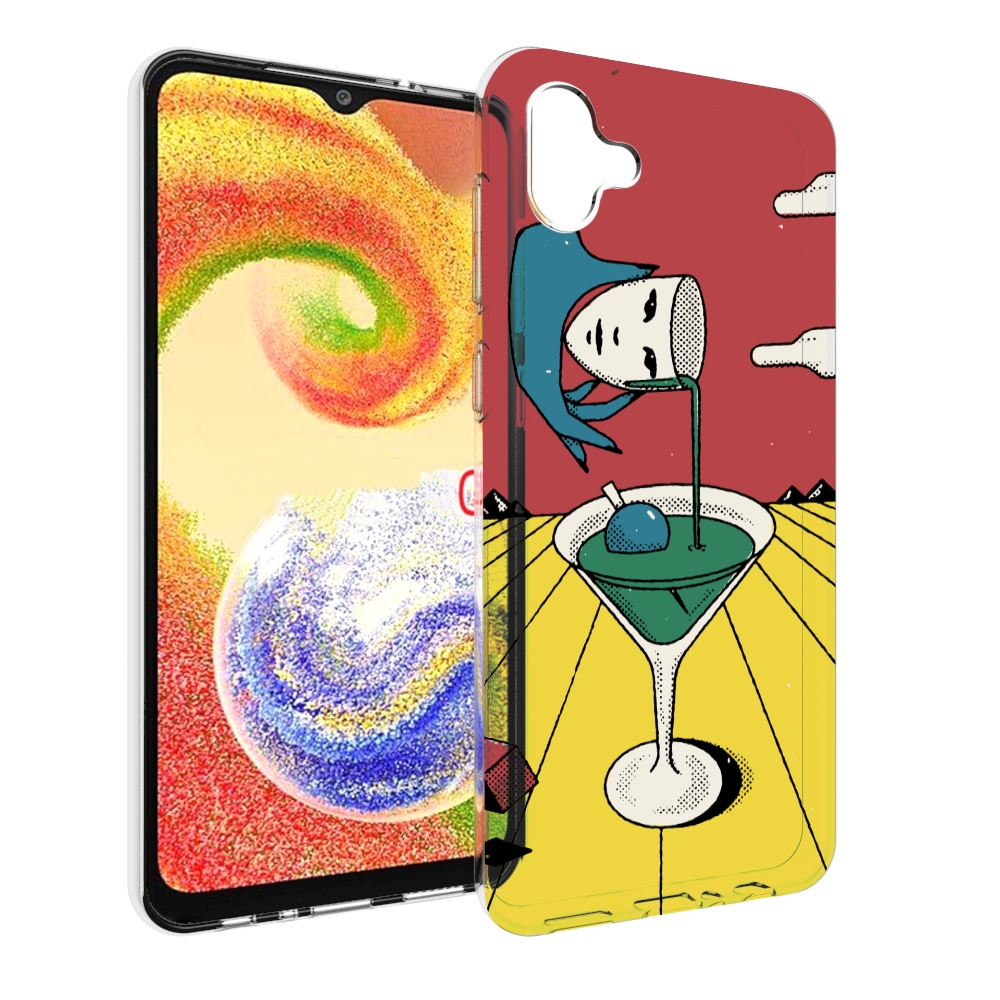 

Чехол MyPads необычный напиток для Samsung Galaxy A04, Прозрачный, Tocco