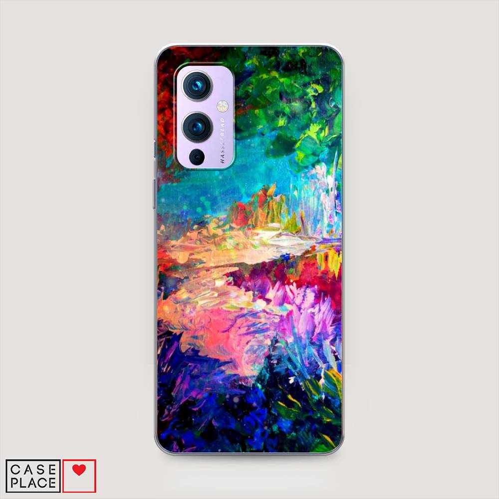 

Чехол на OnePlus 9 LE2113 "Лес-гуашь", Синий;розовый;зеленый, 151450-4