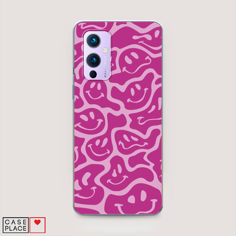 

Чехол на OnePlus 9 LE2113 "Расплывчатые смайлики розовые", Фиолетовый, 151450-6