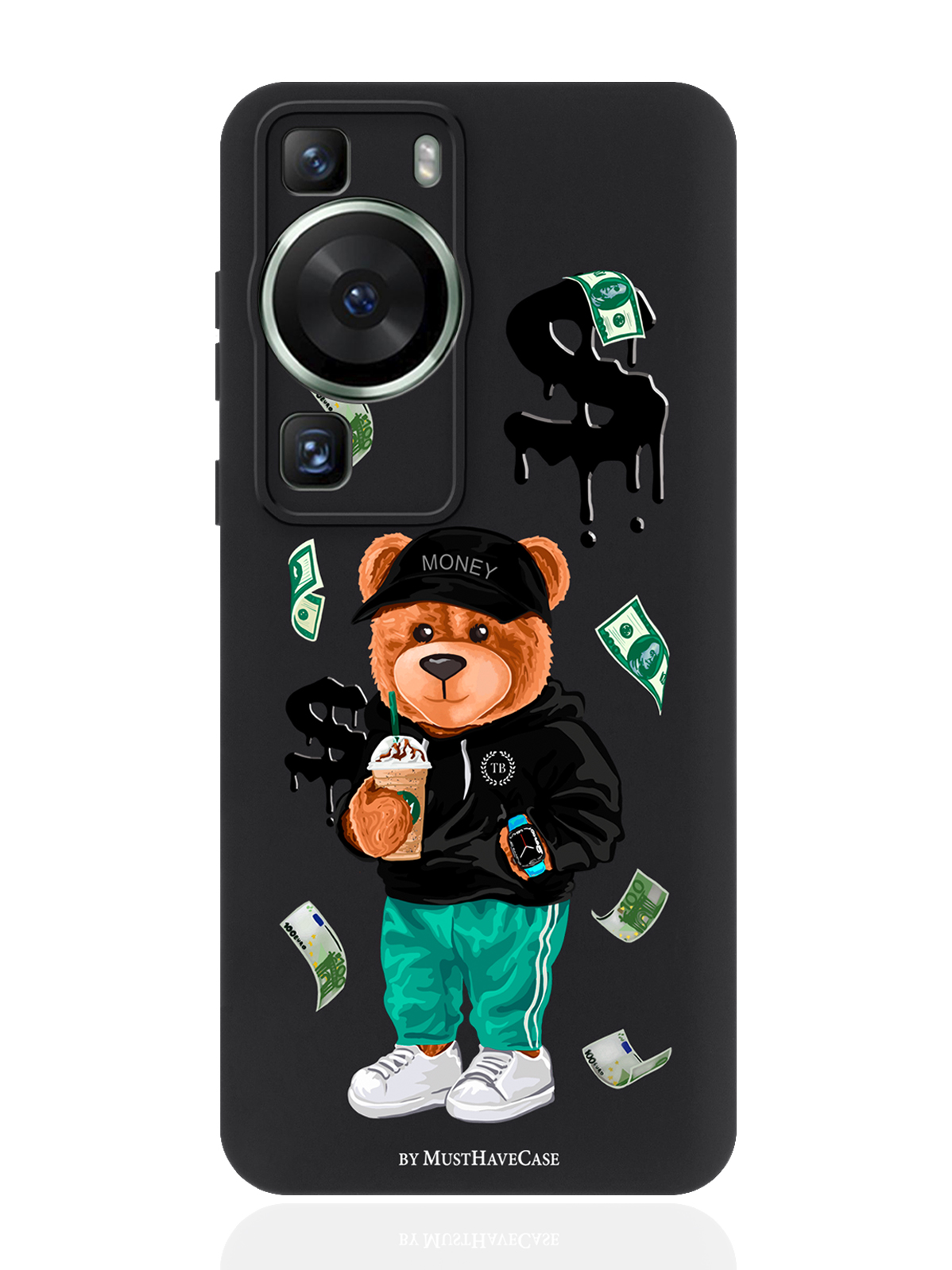 

Чехол для смартфона Huawei P60 черный силиконовый Tony Bear/Мишка Тони, Зеленый, Huawei P60