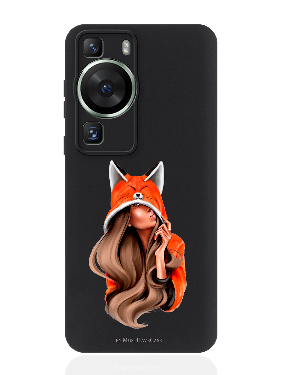

Чехол для смартфона Huawei P60 черный силиконовый Foxy Girl/Лисичка, Оранжевый, Huawei P60